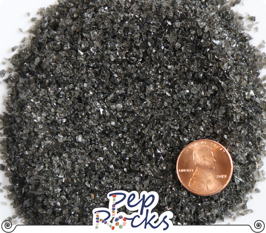 Black Obsidian - Crushed Coarse Gemstone Sand. Great for Art, Jewelry, Wood Inlay and Metaphysical uses